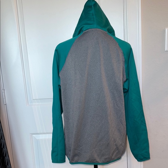 Nike Size Large Hoodie- Therma-Fit Grey with Teal Sleeves & Hood Green ‘DO IT.’ - Picture 5 of 10